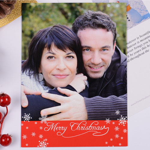 Tarjeta personalizada de Navidad color rojo