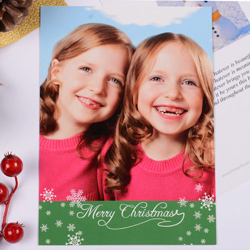Tarjeta personalizada de Navidad color verde