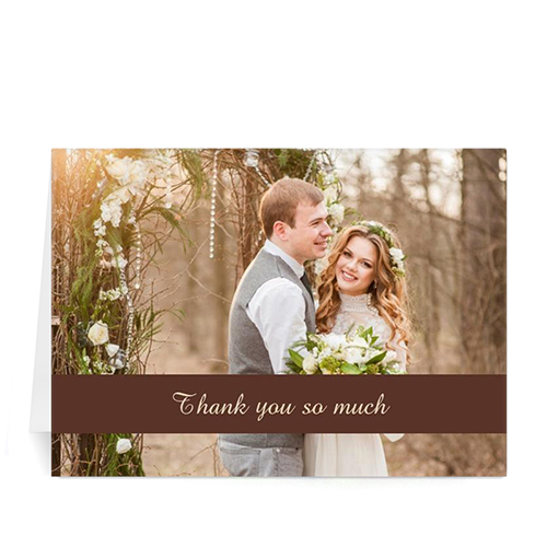 Tarjetas personalizadas de Boda en color Chocolate. Doblado Causal 5x7