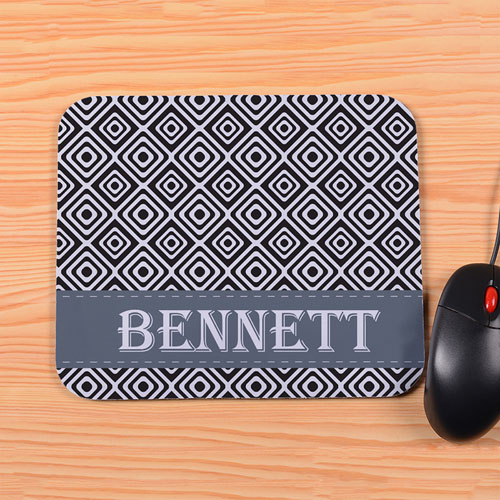 Personalized Grey Diamond Mouse Pad