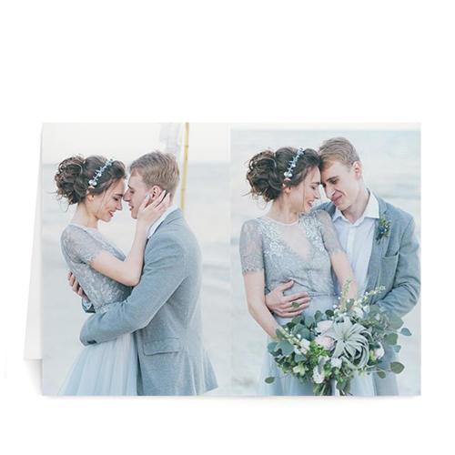 Tarjeta personalizada de felicitación con collage de 2 fotos 