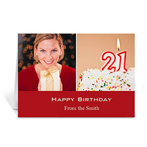 Tarjeta personalizada de felicitación con collage de 2 fotos 