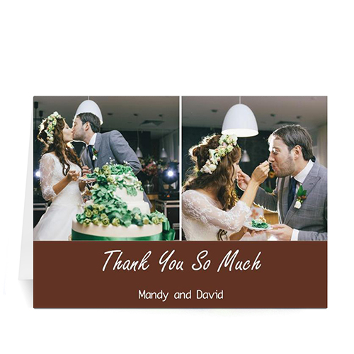 Tarjeta personalizada de felicitación con collage de 2 fotos 