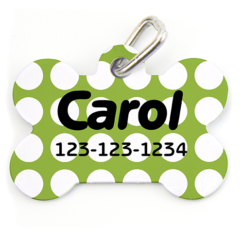 Lunares lima, Forma de hueso Placa de perro personalizada 