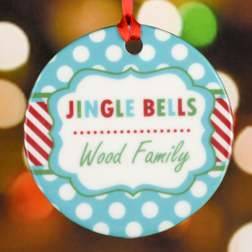Jingle Bell Personalized Ceramic Ornament