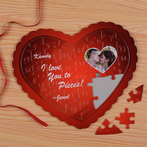 Mi corazón Personalizado Rompecabezas en forma de corazón