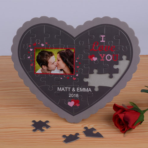 Rompecabezas en forma de corazón personalizado 