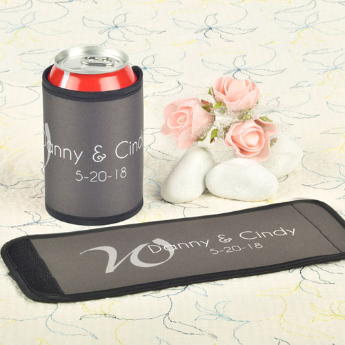 Boda gris Envoltura personalizada de lata o botella   
