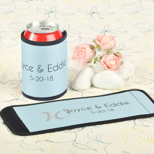Envoltura de lata y botella   Aqua boda personalizada 