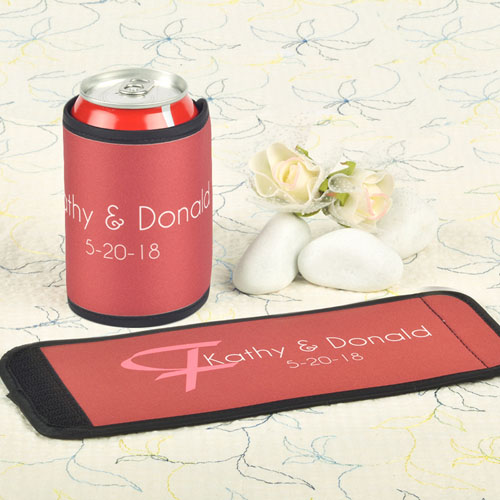 Boda roja Personalizada Envoltura de botella y lata personalizada