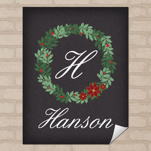 Pizarra Guirnalda de Navidad Impresión personalizada de póster Pequeño 21.59 cm x 27.94 cm 