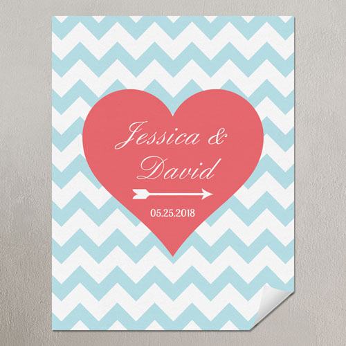 Corazón Aqua símbolos Personalizado impresión en póster Pequeño 21.59 cm x 27.94 cm 