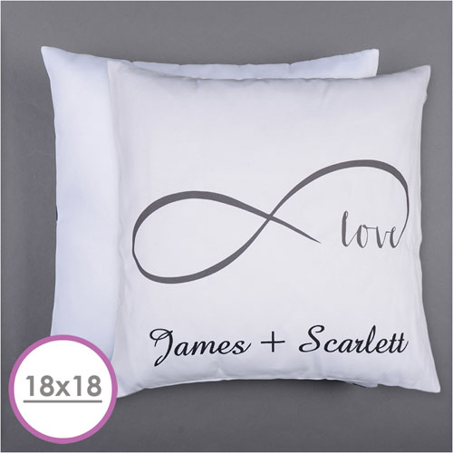 Cojín de almohada personalizado Infinity Love (45.72 cm) (sin inserto) 