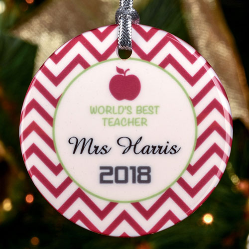 World's Best Teacher Personalized Ceramic Ornament