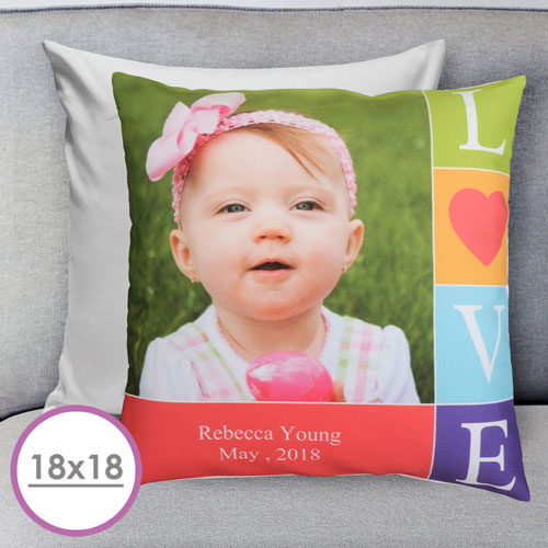 Colorido Amor Personalizado Cojín Grande 45.72 cm x 45.72 cm (Sin Insertar) 