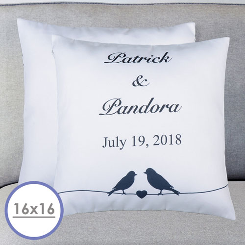 Cojín de almohada personalizado para parejas de novios 40,64 cm x 40,64 cm (sin relleno) 