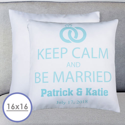 Funda de almohada personalizada Keep Calm & Marry 40.64 cm x 40.64 cm (sin relleno) 
