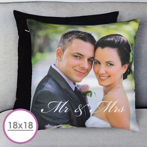 Sr. y Sra. Cojín grande personalizado 45.72 cm x 45.72 cm (sin relleno) 