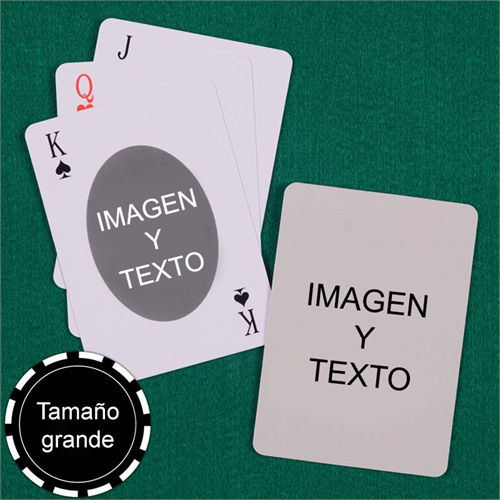 Naipes naipes personalizados   de tamaño grande, forma ovalada y Naipes personalizados de los dos lados 