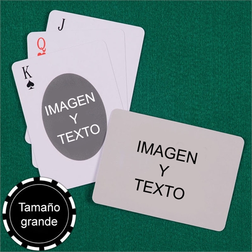 Naipes naipes personalizados   de tamaño grande, de forma ovalada,Naipes personalizados de los dos ados y con paisaje atras
