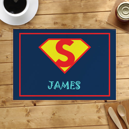 Alfombrilla personalizada para el niño superhéroe