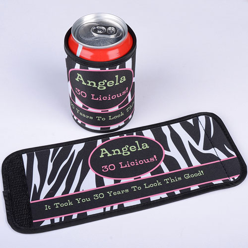 Piel de cebra Envoltura personalizada de lata o botella   
