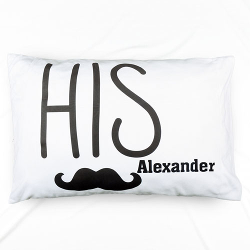 Funda de almohada con el nombre personalizado de él y de ella
