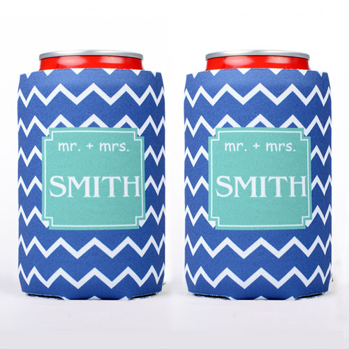 Chevron Sr. + Sra. Personalized enfriador de lata