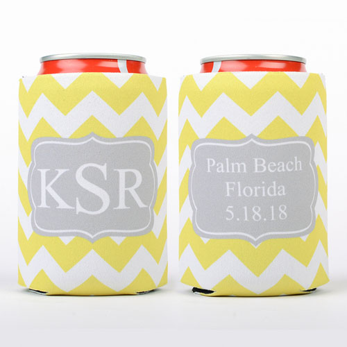  enfriador de lata  personalizado de color gris limón chevron