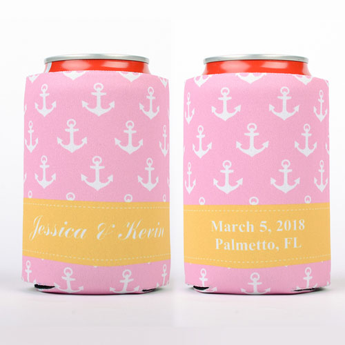 Ancla rosa Personalizado  enfriador de lata 