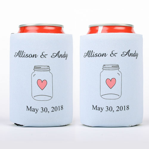  enfriador de lata  personalizado para bodas de Mason Jar