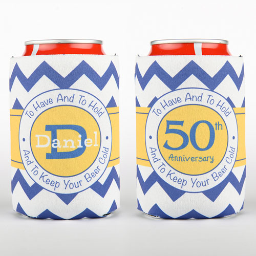 Chevron 50 Aniversario Personalizado enfriador de lata
