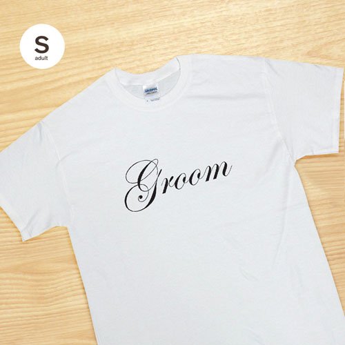 Camiseta personalizada de Novio, blanca pequeña