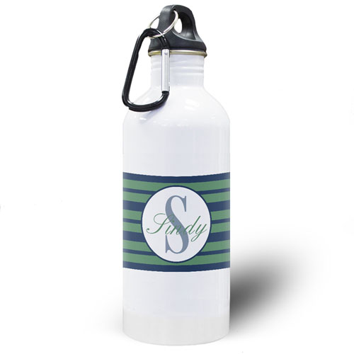 Botella de agua personalizada de rayas azules de la Marina