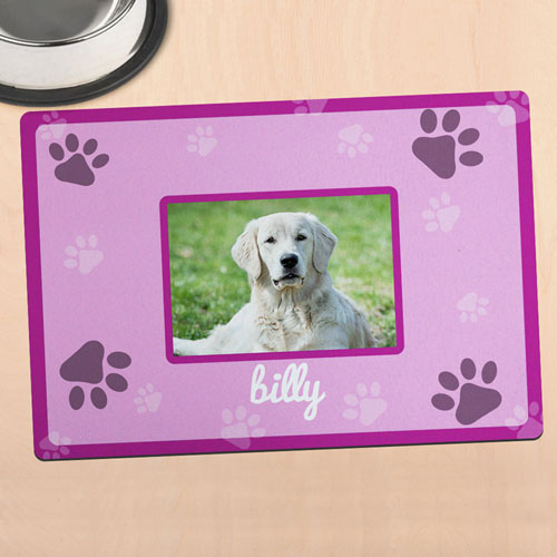 Alfombrilla de comida para mascota personalizada con fotografía