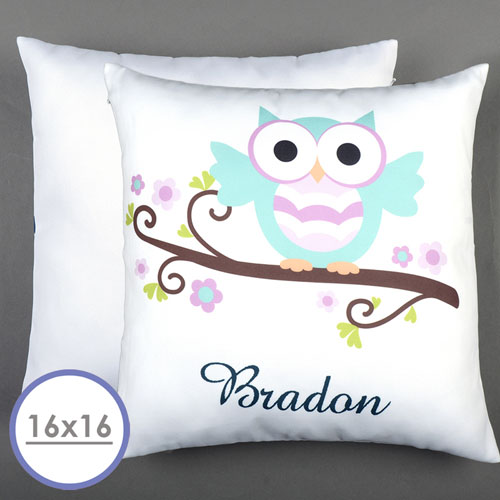 Funda de almohada personalizada para el búho 40,64 cm x 40,64 cm (sin relleno) 