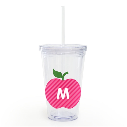  Vaso de acrílico personalizado personalizado de Apple rosa maestro