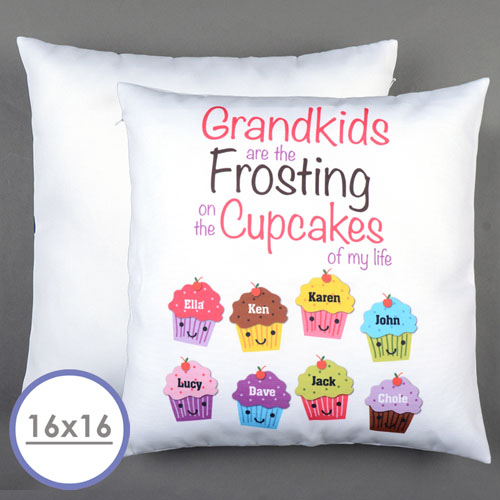 Funda de almohada personalizada con ocho cupcakes 40.64 cm x 40.64 cm (sin inserto) 
