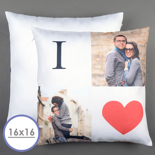 I Love Personalized Pillow Cushion Cover 40.64 cm x 40.64 cm (Sin insertos) 