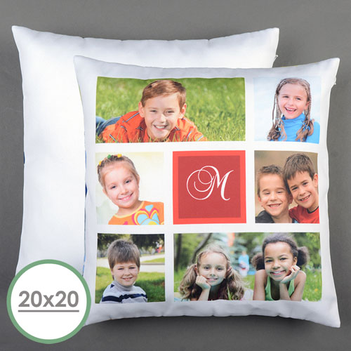 Funda de almohada grande personalizada Collage blanco 50,80 cm x 50,80 cm (sin relleno) 
