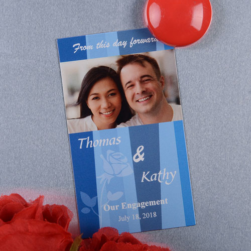 Crear e imprimir la franja azul personalizada Guardar la fecha imán 5.08 cm x 8.89 cm Tamaño de tarjeta