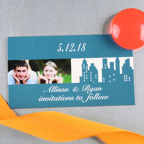 Crear e imprimir la foto personalizada de la ciudad de Nueva York Imán de boda de 5,08 cm x 8,89 cm Tamaño de tarjeta