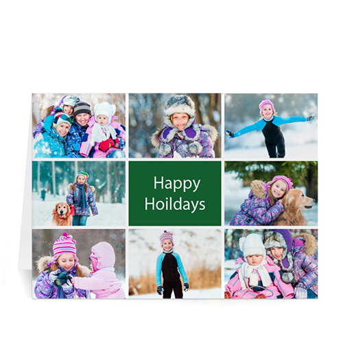 Tarjeta personalizada de felicitación con collage de 7 fotografías. 