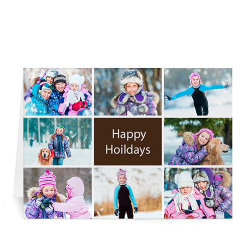 Tarjeta personalizada de felicitación con collage de 7 fotografías. 
