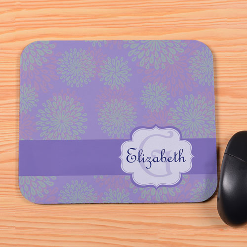Fancy Floral Personalized Premium Mousepad