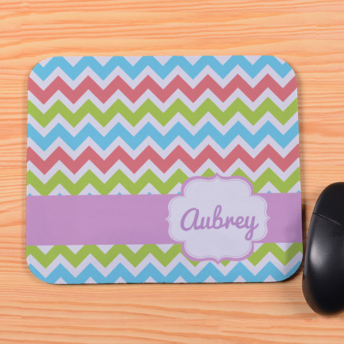 Rainbow Chevron Personalized Premium Mousepad