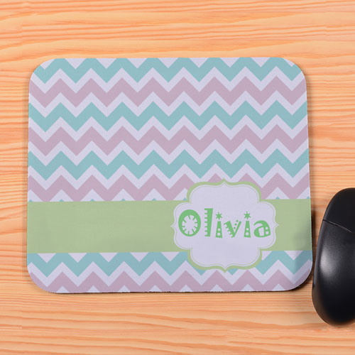 Pastel Chevron Personalized Premium Mousepad