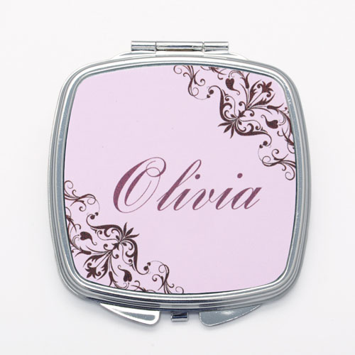 Espejo personalizado de remolino de color púrpura claro