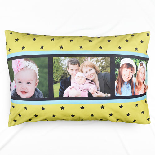Funda de almohada personalizada Lime Star Collage