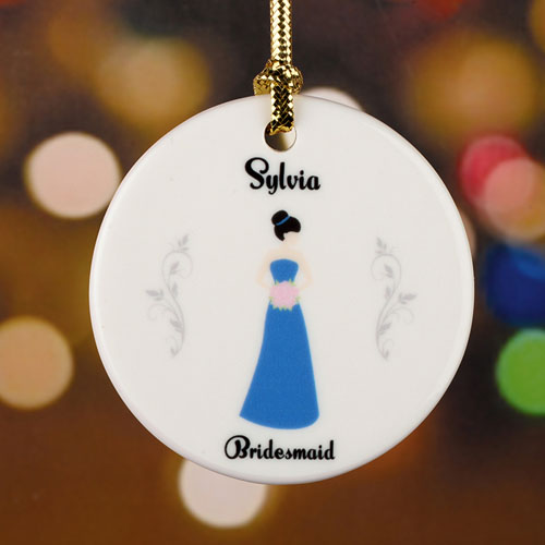 Bridesmaid Personalized Ceramic Ornament